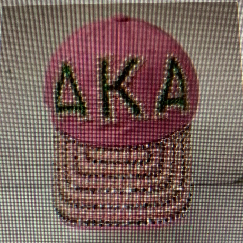 Sorority pink and green pearl cap